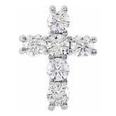Platinum 1/2 CTW Natural Diamond Cross Pendant